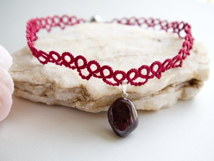 Choker varianta 7 - Barva: Vinovo červená